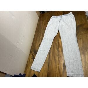 Michael Stars Pants Womens Small Blue Straight Linen Blend